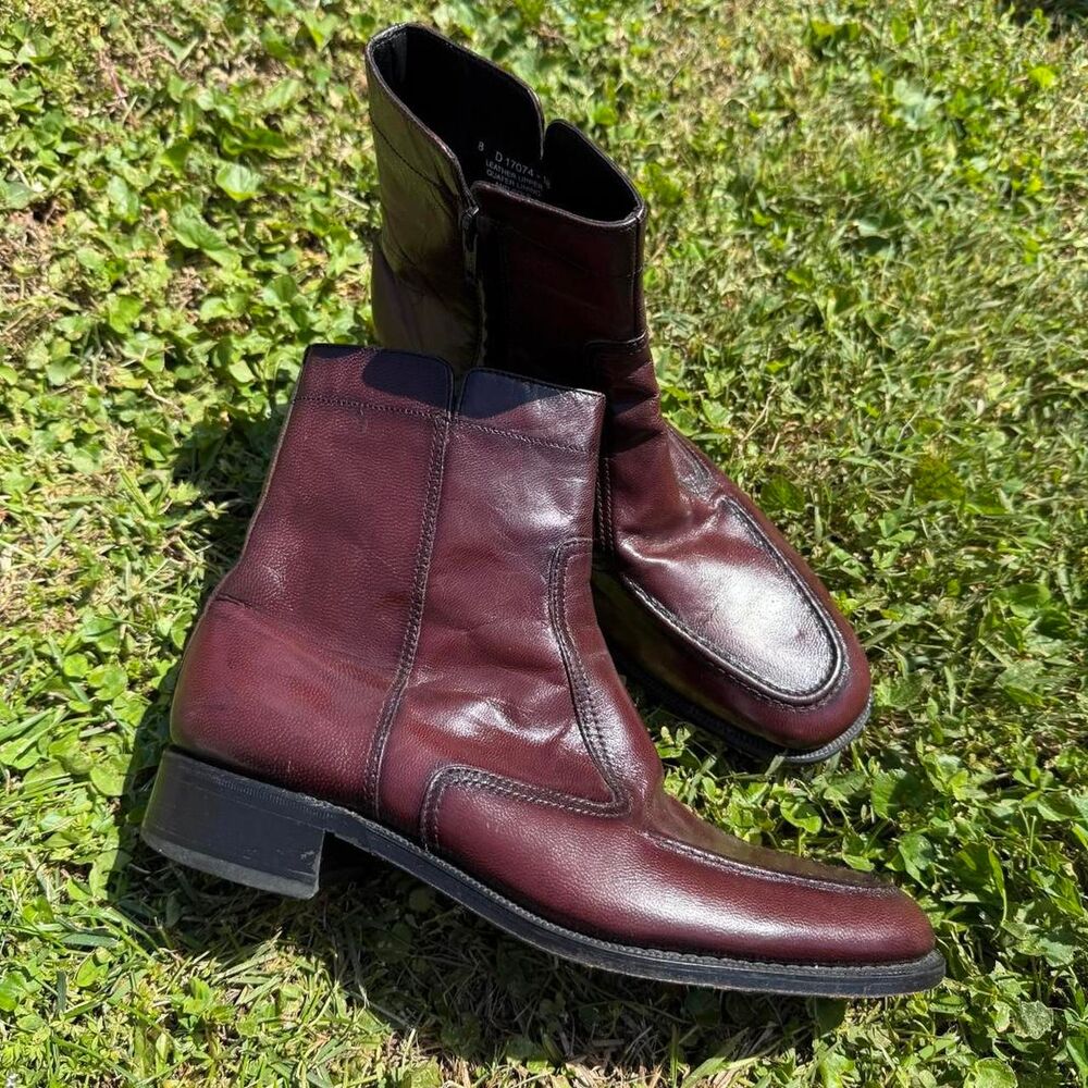 Florsheim Essex Moc Men's Black Cherry Leather Ankle Boots